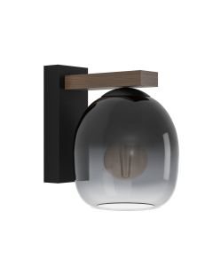 Eglo Lighting - Filago - 900826 - Wood Black Grey Glass Wall Light