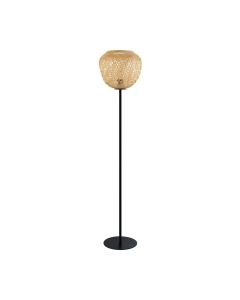 Eglo Lighting - Dembleby - 43264 - Black Natural Wood Floor Lamp