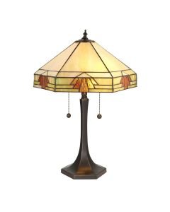 Interiors 1900 - Nevada - 64286 - Dark Bronze Tiffany Glass 2 Light Table Lamp
