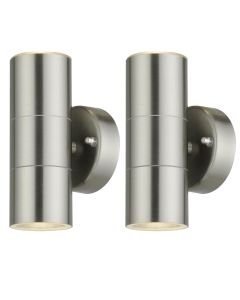 Set of 2 Blaze - Stainless Steel Outdoor Up Down Wall Lights