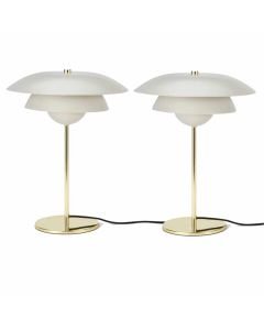 Set of 2 Bruntsfield - Polished Brass with Warm Grey Table Lamps