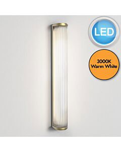 Astro Lighting - Versailles - 1380083 - LED Gold Clear Ribbed Glass IP44 Bathroom Strip Wall Light