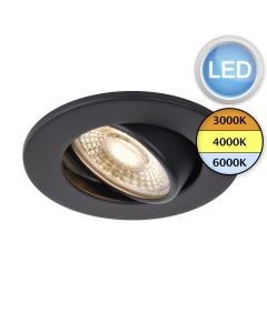 Saxby Lighting - ShieldECO - 108295 - LED Black Clear Recessed Fire Rated Ceiling Downlight