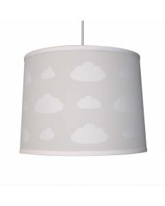 Clouds - Light Grey Easy Fit Fabric Pendant Shade