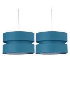 Pair of Teal Layered Easy Fit Light Shades