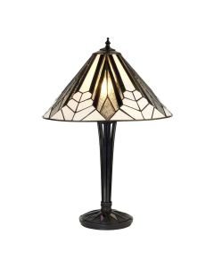 Interiors 1900 - Astoria - 63939 - Black With Glass Inserts Tiffany 2 Light Table Lamp