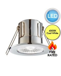 Saxby Lighting - ShieldECO 800 - 74712 - LED Chrome Clear IP65 4000k Bathroom Recessed Fire Rated Ceiling Downlight