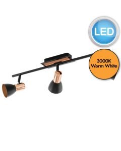 Eglo Lighting - Barnham - 94586 - LED Black Copper 3 Light Ceiling Spotlight