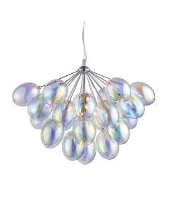 Endon Lighting - Infinity - 76450 - Chrome Iridescent Glass 6 Light Ceiling Pendant Light