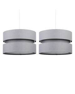 Pair of Grey Layered Easy Fit Light Shades