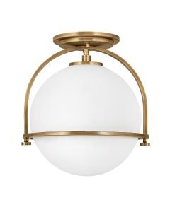 Quintiesse - Somerset - QN-SOMERSET-F-O-HB - Heritage Brass Opal Glass Flush Ceiling Light