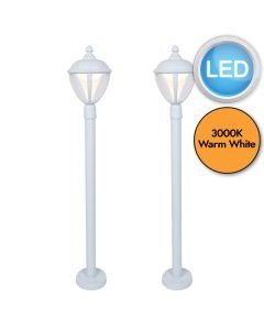 Set of 2 Unite - LED White Clear IP44 Outdoor Post Lights