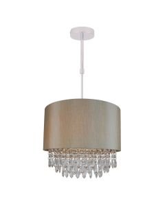 Large 350mm Soft Gold Ceiling Adjustable Flush Shade with Matching Inner and Clear Droplets