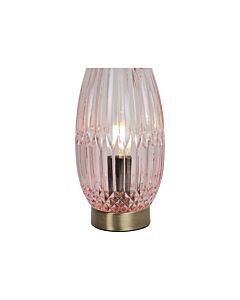 Facet - Antique Brass with Pink Faceted Glass Table Lamp