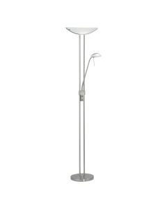 Eglo Lighting - Baya - 85971 - Satin Nickel White Glass Mother & Child Floor Lamp