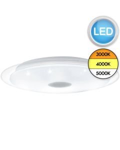 Eglo Lighting - Lanciano 1 - 98324 - LED White Clear Flush Ceiling Light
