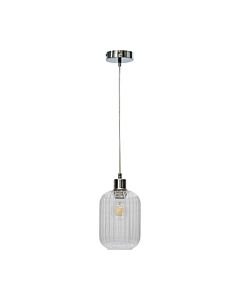 Batley - Clear Ribbed Glass with Chrome Pendant Fitting