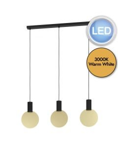 Eglo Lighting - Sarona - 900402 - LED Black Gold 3 Light Bar Ceiling Pendant Light