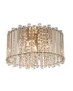 Endon Lighting - Hanna - 78698 - Clear Crystal Glass Chrome 4 Light Flush Ceiling Light