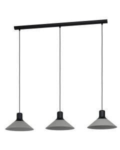 Eglo Lighting - Abreosa - 99512 - Black Grey 3 Light Bar Ceiling Pendant Light