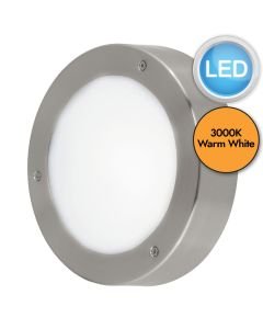 Eglo Lighting - Vento 2 - 96365 - LED Stainless Steel White IP44 Outdoor Bulkhead Light