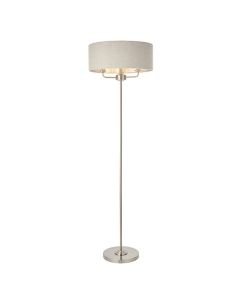 Endon Lighting - Highclere - 94359 - Brushed Chrome Natural 3 Light Floor Lamp