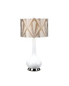 Elstead Lighting - Milo - MILO-PN-TL-VOGSC - White Nickel Silver Grey Ceramic Table Lamp With Shade