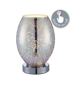 Endon Lighting - Stellar - 74940 - Chrome Holographic Glass Touch Table Lamp