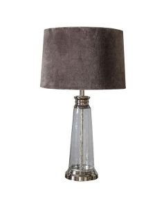 Endon Lighting - Winslet - 95463 - Clear Hammered Glass Grey Table Lamp With Shade