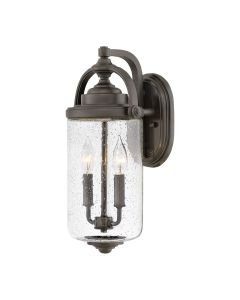 Hinkley Lighting - Willoughby - HK-WILLOUGHBY-M-OZ - Oil Rubbed Bronze Clear Seeded Glass 2 Light IP44 Outdoor Wall Light