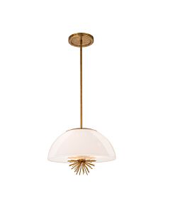 Elstead Lighting - Staring - STARING-3P-DG-OPAL - Distressed Gold Opal Glass 3 Light Ceiling Pendant Light