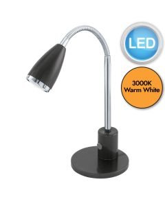 Eglo Lighting - Fox - 92873 - LED Anthracite Chrome Task Table Lamp