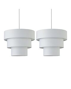 Set of 2 Barty - White 38cm Tiered Pendant Shades