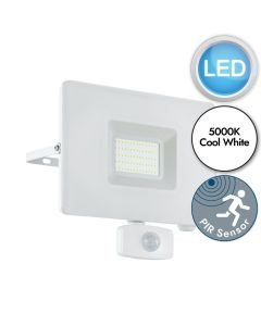 Eglo Lighting - Faedo 3 - 33159 - LED White Clear Glass IP44 Outdoor Sensor Floodlight