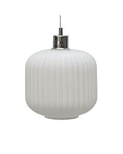 Bento - White Ribbed Glass Easy Fit Pendant Shade