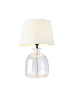 Endon Lighting - Lyra - 106275 - Clear Textured Glass Ivory Table Lamp With Shade