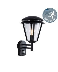 Saxby Lighting - Inova - 49946 - Black Clear IP44 Outdoor Sensor Wall Light