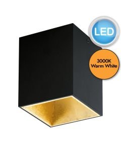 Eglo Lighting - Polasso - 94497 - LED Black Gold Flush Ceiling Light