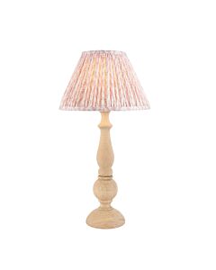 Endon Lighting - Hidcote & Leaf 30cm - 114750 - Natural Wood Aged Brass Peach Table Lamp With Shade