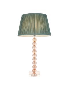 Endon Lighting - Adelie - 100357 - Blush Crystal Glass Nickel Fir Table Lamp With Shade