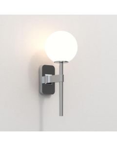 Astro Lighting - Tacoma Single 1429001 & 5036001 - IP44 Polished Chrome Wall Light with White Glass Shade