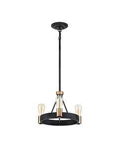 Quintiesse - Silas - QN-SILAS-3P-DZ - Aged Zinc Heritage Brass 3 Light Chandelier