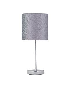 Chrome Touch Operated Table Lamp with Silver Glitter Shade