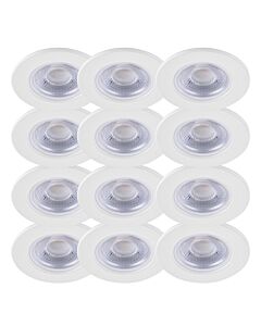 Set of 12 Matt White Fire Rated 6W LED 4000K Recessed Downlights