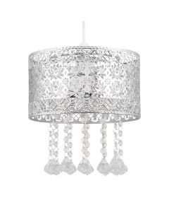 Chrome Cut Out Jewelled Easy Fit Light Shade