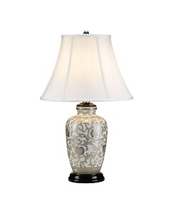 Elstead Lighting - Thistle - SILVERTHISTLE-TL - White Silver Ceramic Table Lamp With Shade
