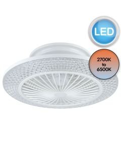 Eglo Lighting - Malinska - 35145 - LED White Clear Faceted 3 Light Ceiling Fan