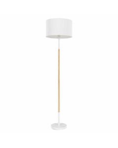 Kyrie - White with Wood Floor Lamp