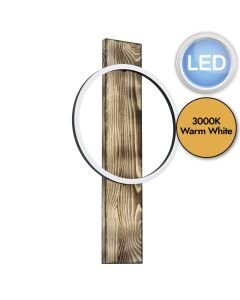 Eglo Lighting - Boyal - 99353 - LED Black Rustic Wood White Wall Light