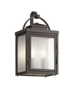 Kichler Lighting - Carlson - KL-CARLSON-M-RZ - Oil Rubbed Bronze Clear Seeded Glass 2 Light IP44 Outdoor Wall Light